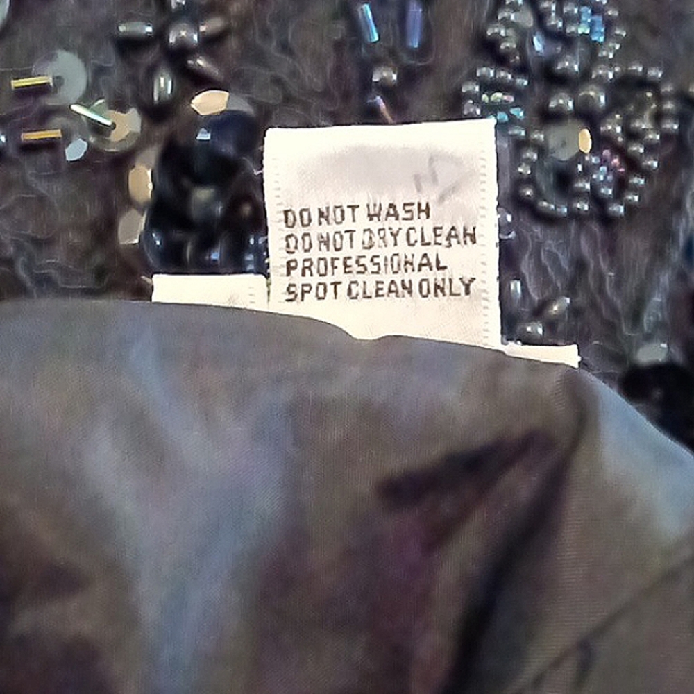 Black Tie By Oleg Cassini Beaded Puff Sleeve Formal Gown - Picture 9 of 12